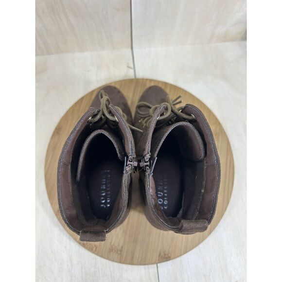 Journee Collection Baylor High Ankle Leather Block Heel Boots Womens Size 8.5 - Picture 5 of 7